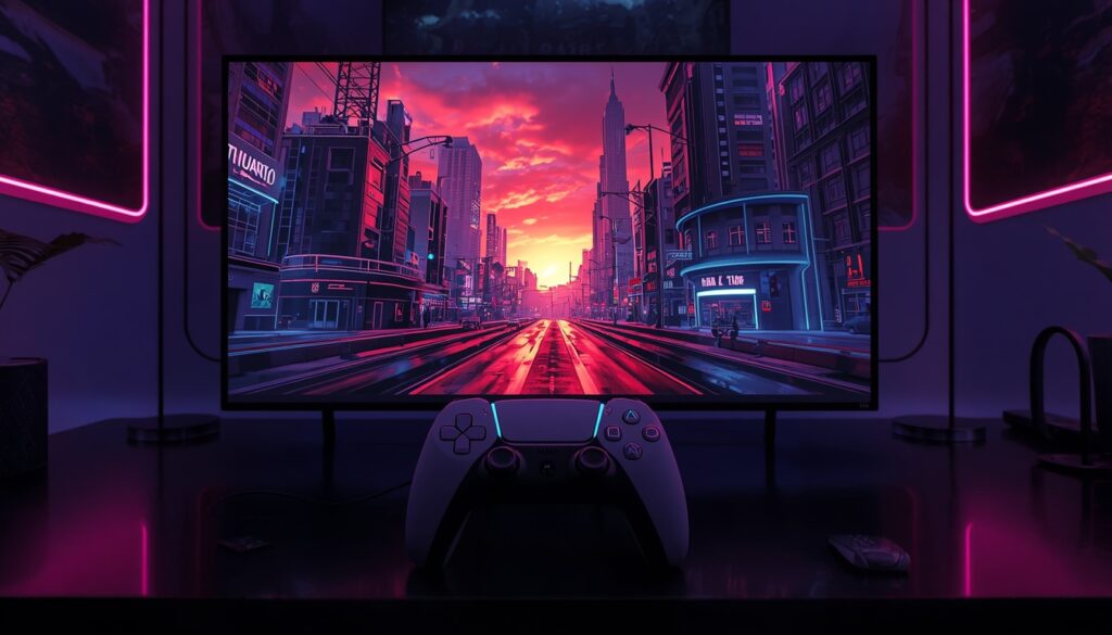 lucid origin cinematic futuristic gaming setup featuring a premium white high performance gam 0