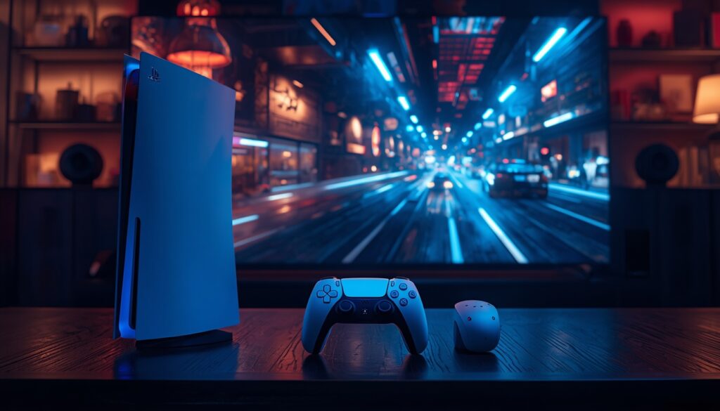 lucid origin ultra realistic high end gaming setup featuring a ps5 pro console and wireless c 0